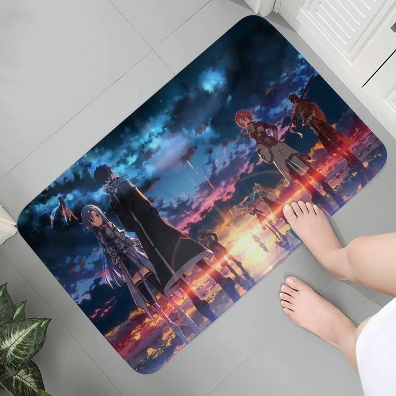 

Mats Living Anime Room Bedroom Rug Carpet Soft Anti-slip Memory Foam Anime Sword Art Online Room Carpets Area Rugs Bath Mats