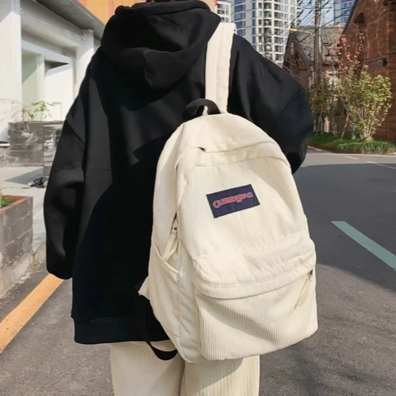 Вельветовая зеленая школьная сумка для мальчиков и девочек