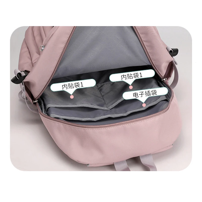 High School Girls Backpack School Bags For Teenage Pink Mochila Women Nylon Waterproof Laptop Bagpack Cute Kawaii School Bags