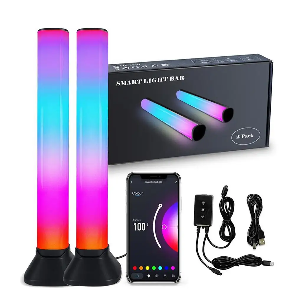 

2 Pieces Bluetooth-compatible Remote Control Light Bar Adjustable Dimmable Atmospheres Lamp Lighting Accessories