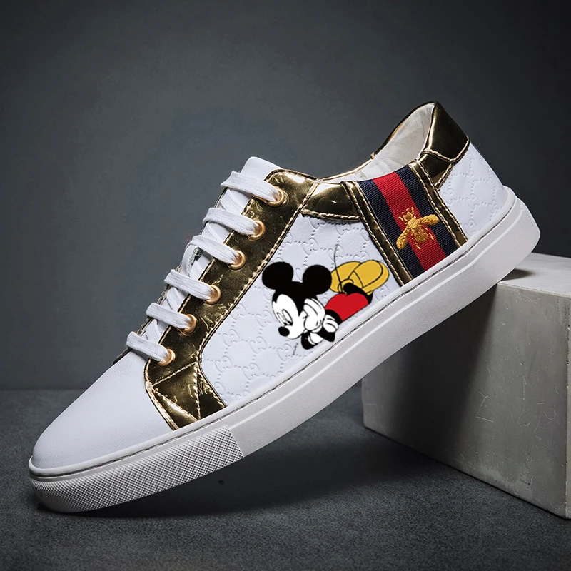 

Customized Men's Shoes First Layer Leather Trend Sneakers Rubber Sole Luxury Casual Fashion Party 220C