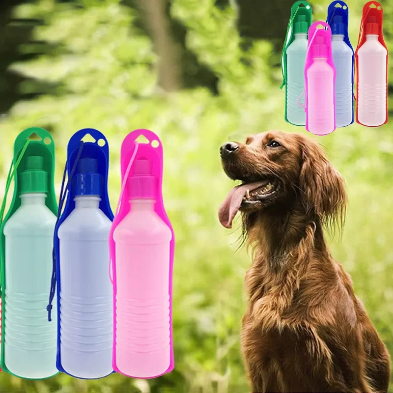 

2023New 500ML Dog Water Bottle Folding Drinker Plastic Portable Water Bottle Pets Outdoor Travel Drinking Water Feeder Bowl for