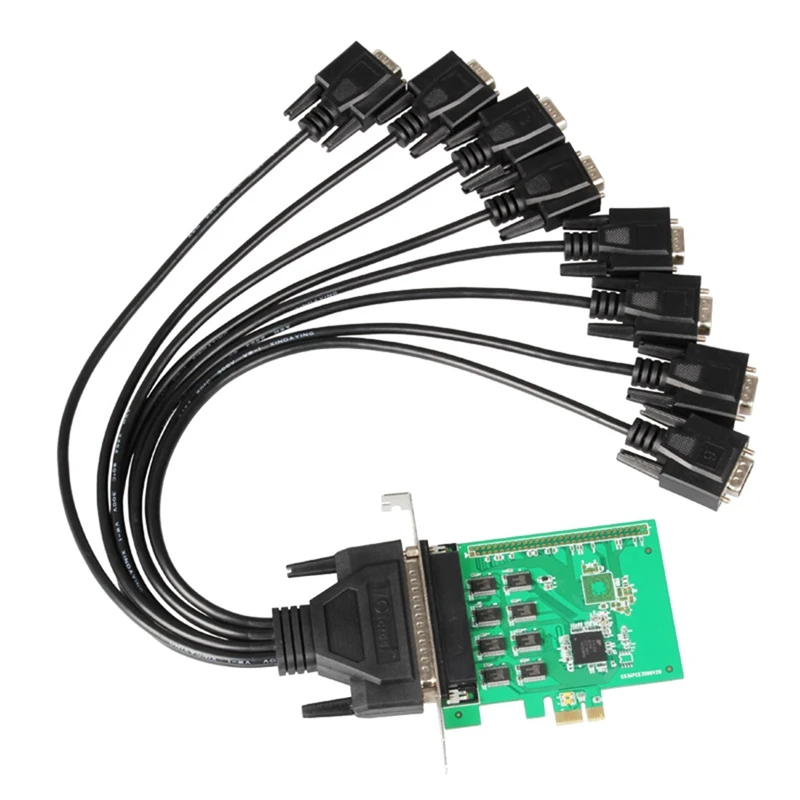 

Pcie To 8 Ports RS232 Chipset Serial Card PCI-Express Controller Card Support 921600 With Fan Out Cable