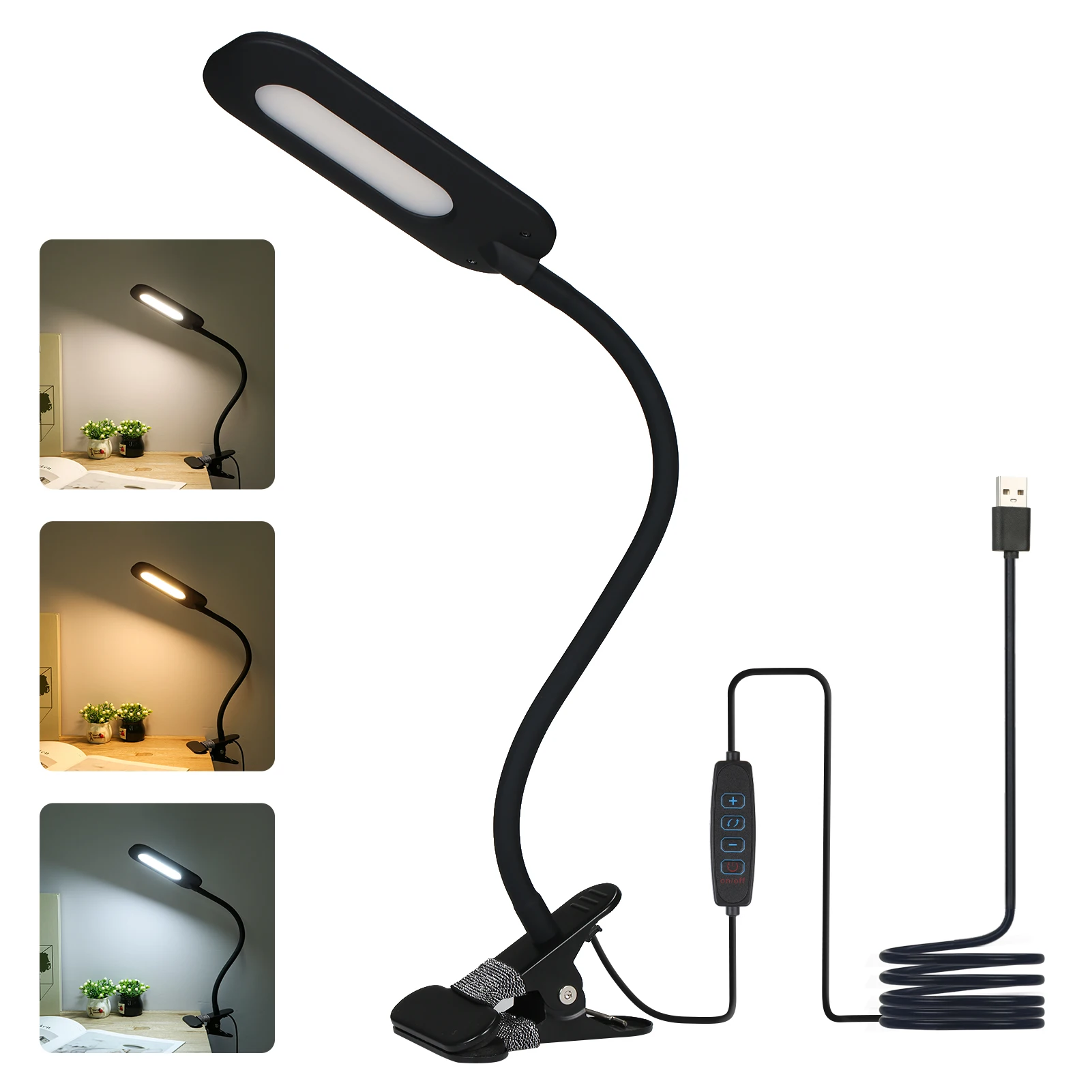 

72 LEDs Clamp Clip Desk Light Flexible Clamp-on Table Lamp Swing Arm Dimmable LEDs Desk Light 3 Color Modes Lamp Adjustable