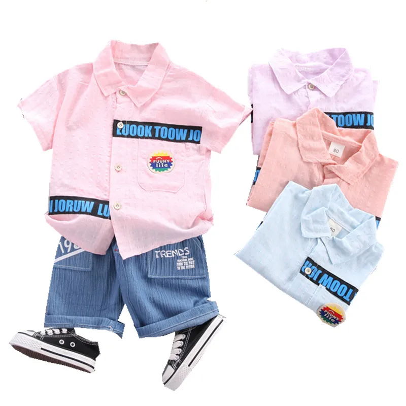 

Boys 1 To 4 Years Clothes Sets Summer Children Fashion Shirts Shorts 2pcs Tracksuits For Baby Kids Wedding Suits Outfits Outfits
