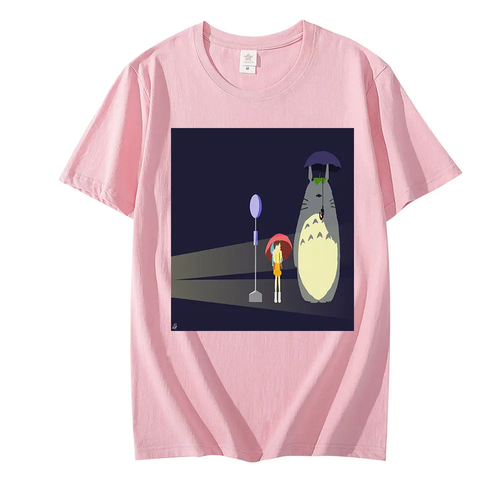 

Летняя Дизайнерская футболка с аниме Тоторо для мальчиков и девочек, хлопковая Повседневная Милая футболка с коротким рукавом, веселая фот...