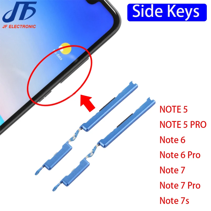 20PCS Power Volume Button For Xiaomi Redmi Note 3 4 5 5A 6 7 7s Pro Phone Housing Frame Chassis Bixby On Off Push Side Key - купить по