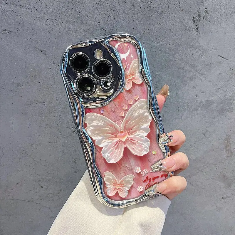 Чехол для телефона с белой бабочкой iPhone 14 Pro Max 15 11 12 13 XR 8 7 Plus X XS SE 2020 2022 мягкий