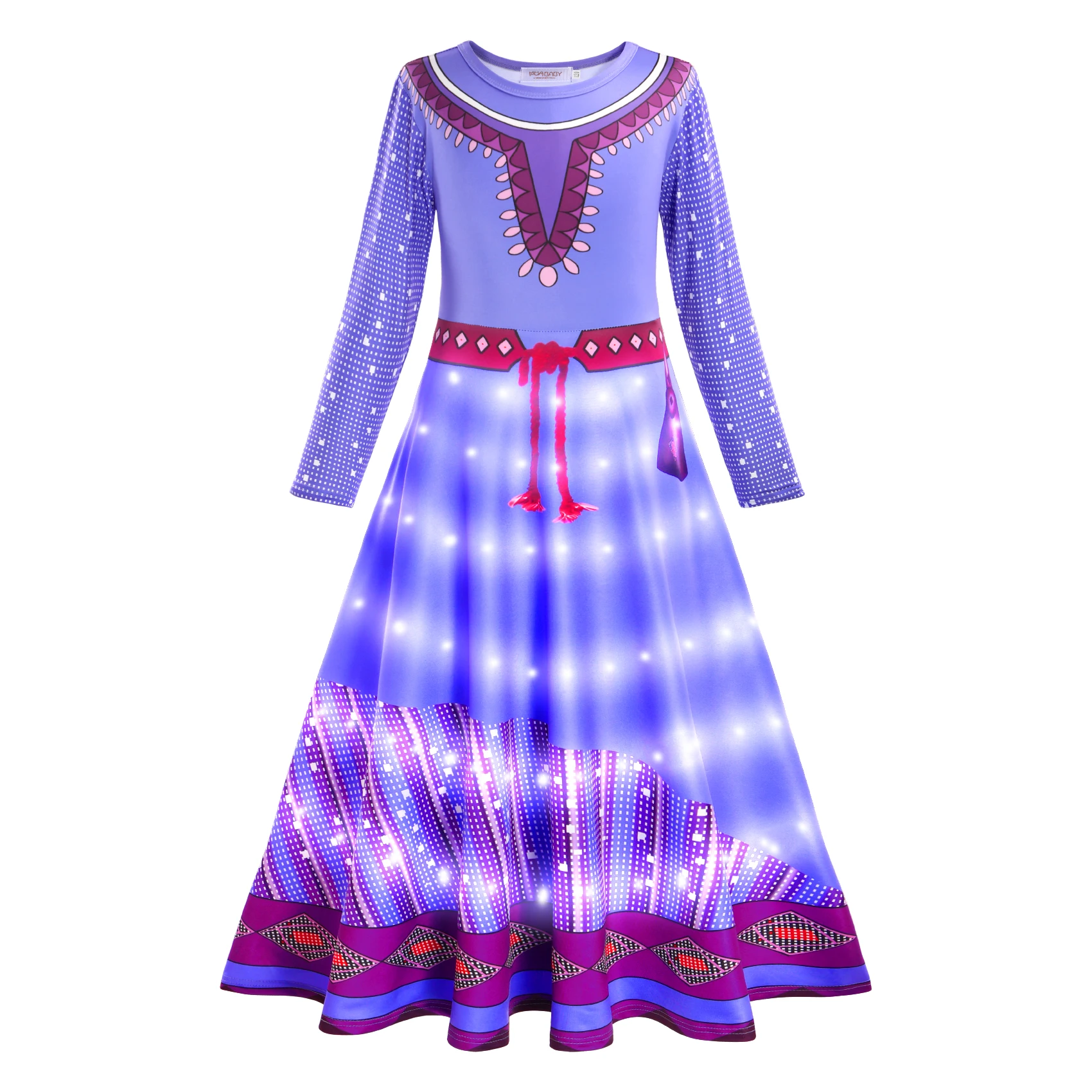 Детское платье для девочек светодиодные фонарики желаний Маша конфеты Эльза