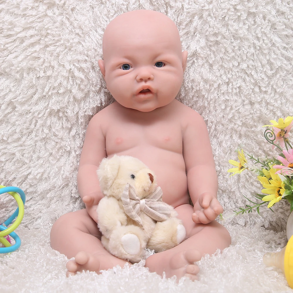 

WW1526 16.92 Inch 2.69kg Full Body Silicone Reborn Baby Doll Realistic Girl Dolls Unpainted DIY Blank Baby Children Toys