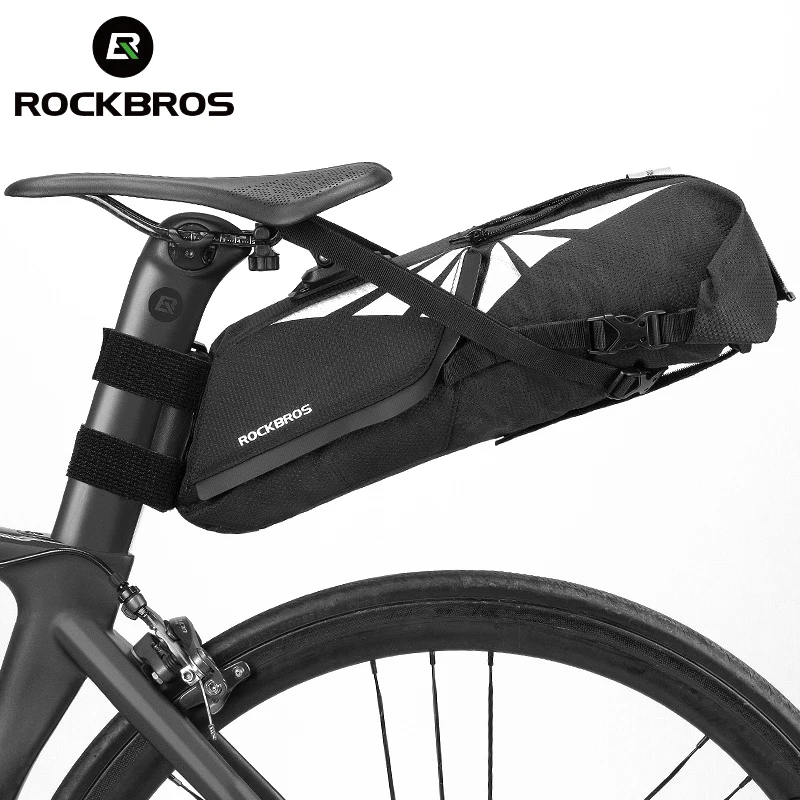 

ROCKBROS Waterproof Bicycle Bag 8L Large Capacity Bicycle Saddle Bag Cycling Foldable Rear Bag MTB Road Trunk Bike Accessories