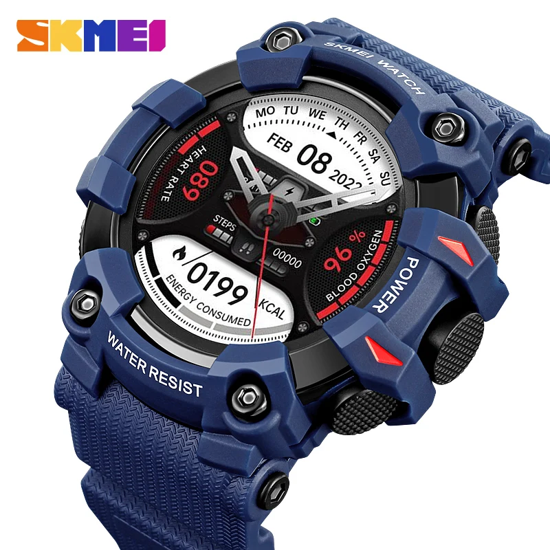 

SKMEI New 700mAh Smartwatch 1.68 inch IP68 Waterproof Heart Rate Monitor Pedometer Sports Smart Watch Women Men for android ios
