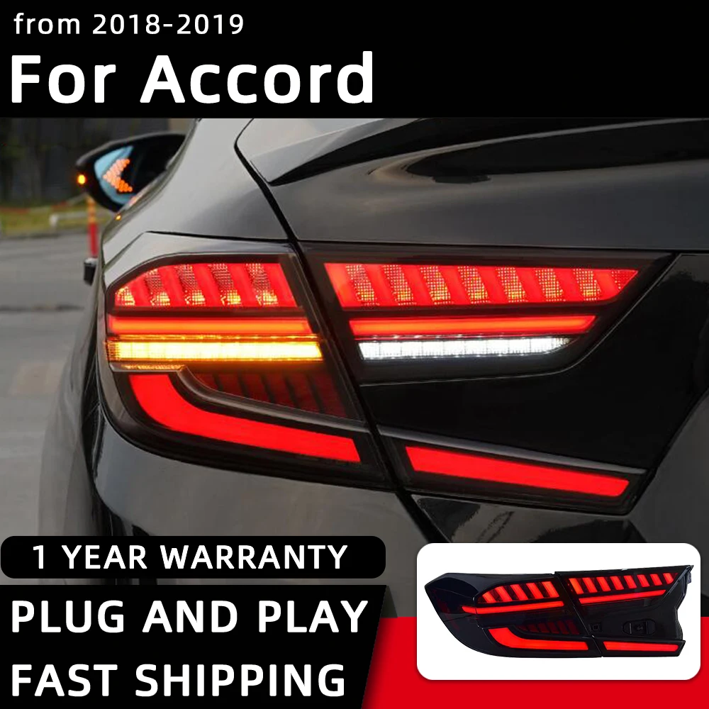 

Car Styling Taillights for Accord LED Tail Light 2018-2019 Type Tail Lamp DRL Rear Turn Signal Automotive Accessories