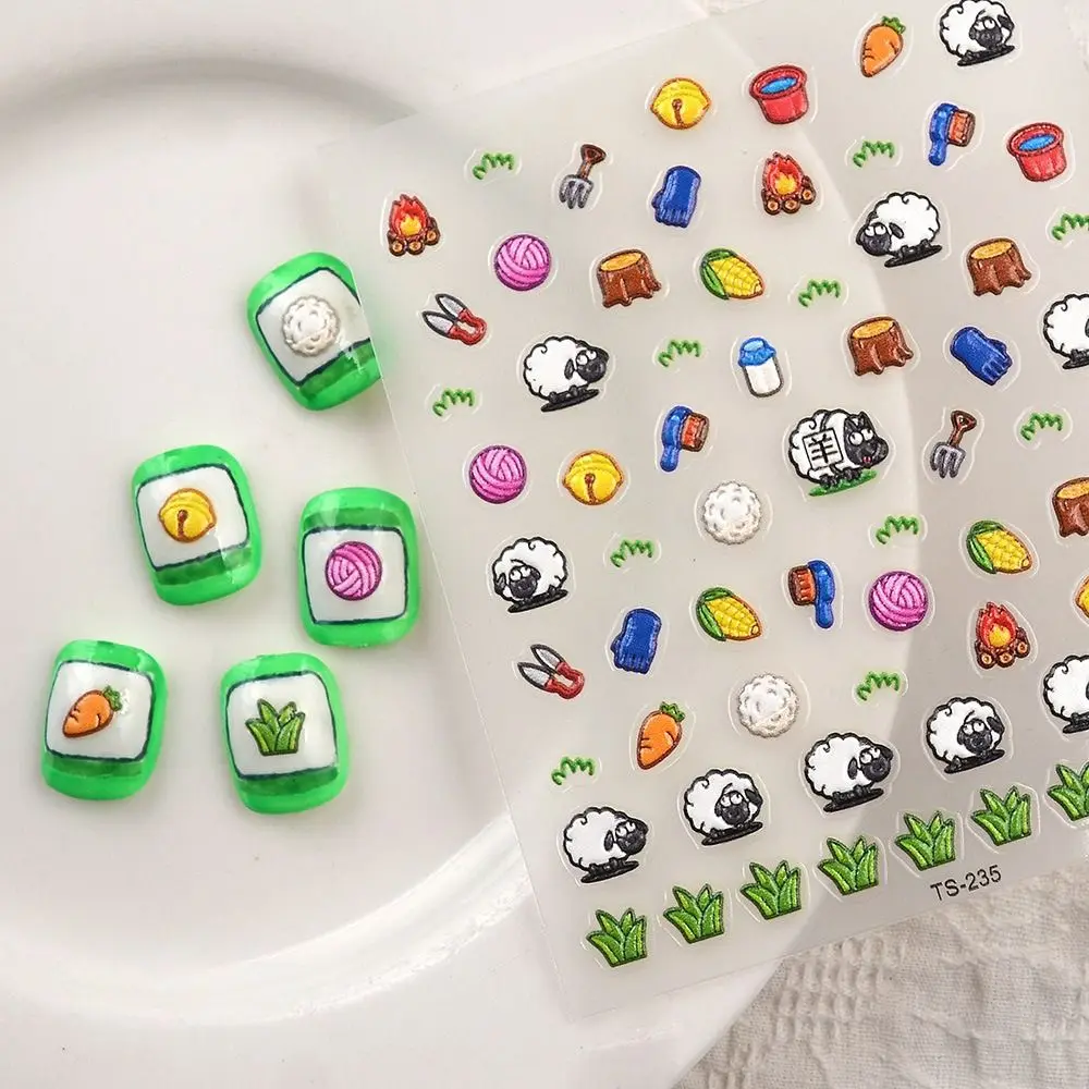 

Рельефные наклейки 5D с овечьей овчиной, Самоклеящиеся украшения для ногтей, 3D наклейки для ногтей, оптовая продажа