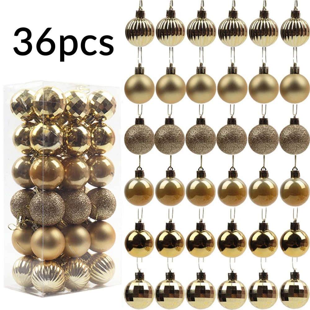

36pcs Christmas Balls Christmas Tree Decoration Ornaments Set Shatterproof Hanging Balls for Holiday Xmas Tree Decorations