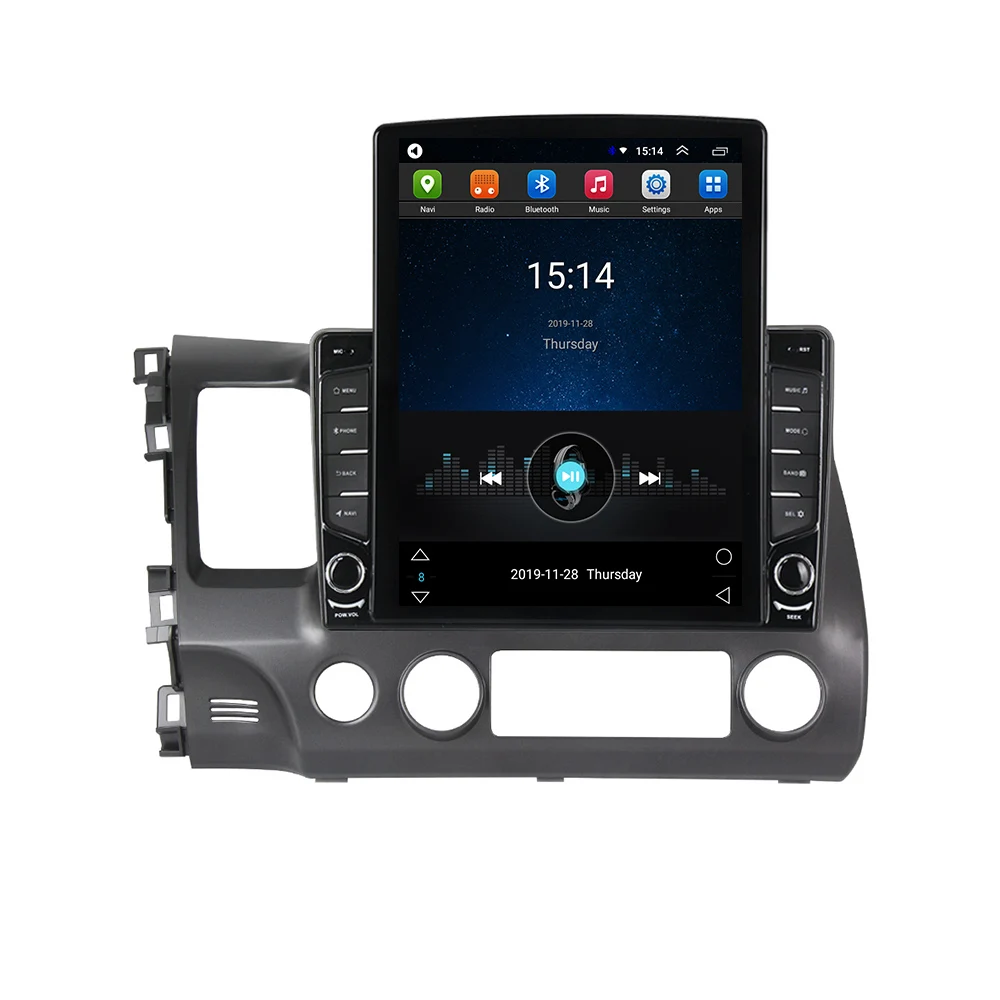 

Android 9.0 Quad Core TS100 big touch screen car audio system for Honda Civic 2006-2011 car video player 1080P 1+16G