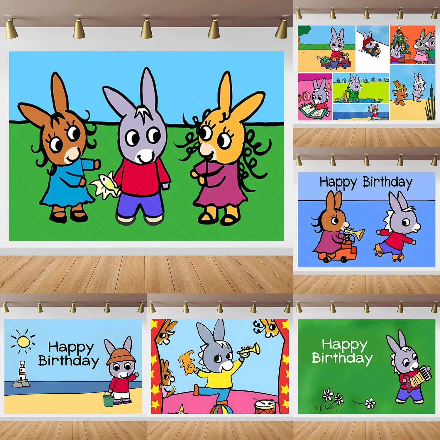 Виниловый фон для детской фотосъемки из полиэстера с героями мультфильмов