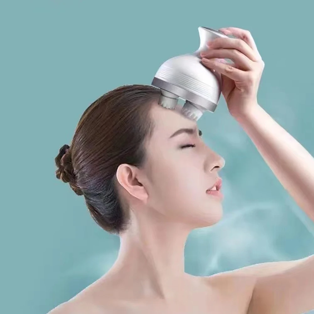 

Электрический массажер для головы и кожи головы, силиконовый расслабляющий 3d-массажер для тела, разминающий с помощью одной кнопки управле...