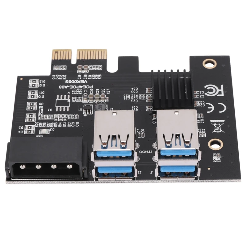 2X PCI-E 1 до 4 переходная карта 1X 16X порта двухслойная USB3.0 Расширенная для майнинга BTC