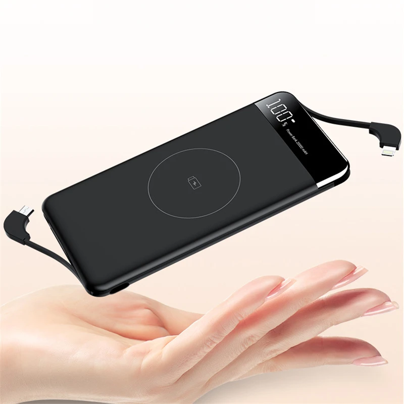 

Портативное зарядное устройство 10000 мАч, беспроводное зарядное устройство Qi, портативное зарядное устройство для iPhone 12 13 Samsung S22 Xiaomi mi, порта...