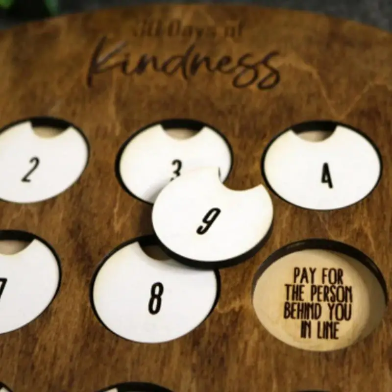 Рождественский календарь Acts Of Kindness Деревянные настенные календари Ежедневные