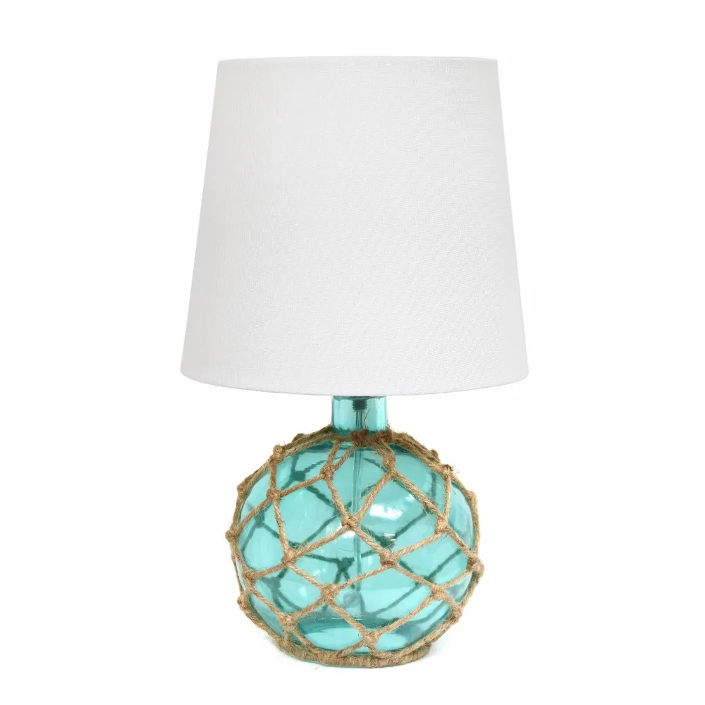 

Elegant Designs Buoy Rope Nautical Netted Coastal Ocean Sea Glass Table Lamp