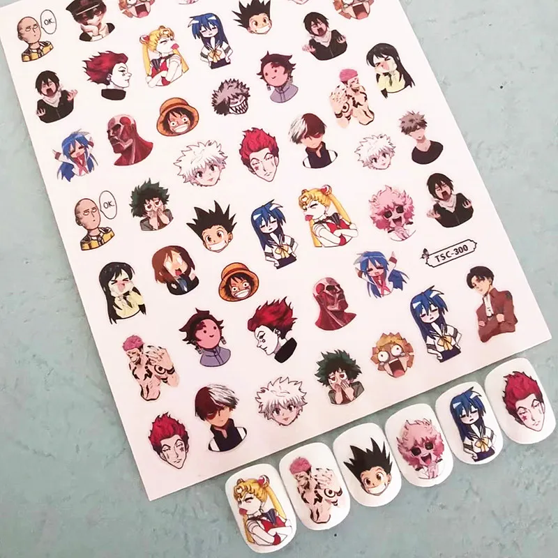 

Newest Japanese Anime Design 3D Self Adhesive Decal Slider DIY Decoration Tool Nail Art Stickers TSC 300