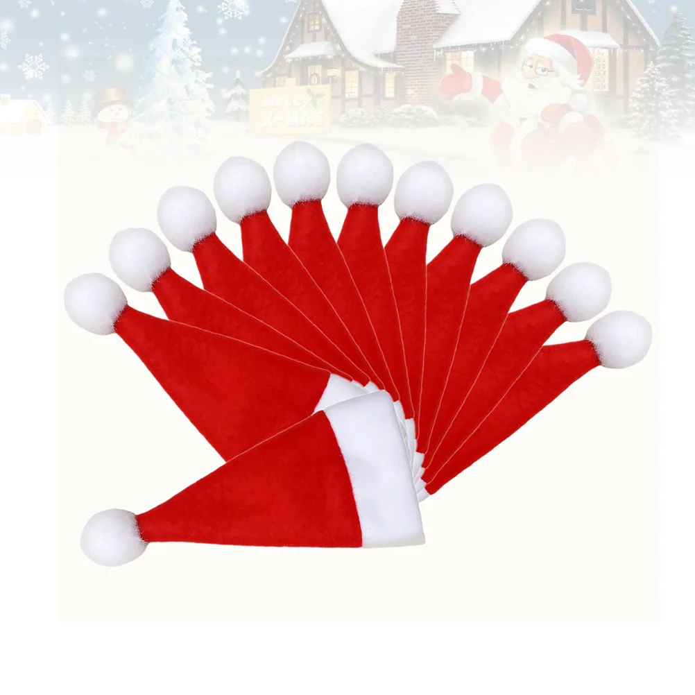

Christmas Tableware Santa Hats Hat Mini Decor Holderssilverware Cutlery Table Fork Spoon Celebration Holiday Claus Supplies