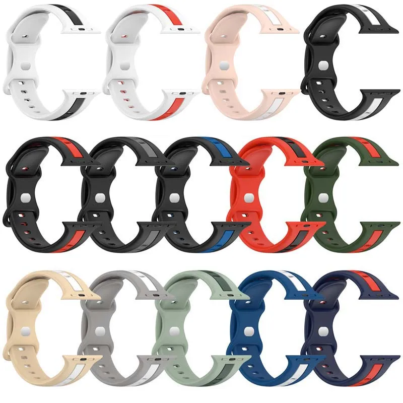 Silicone Strap For Apple Watch Band 49/44/45/42mm,41/40/38mm Smart Bracelet Accessories For IWatch Ultra Series 7/6/5/3/8/4/2