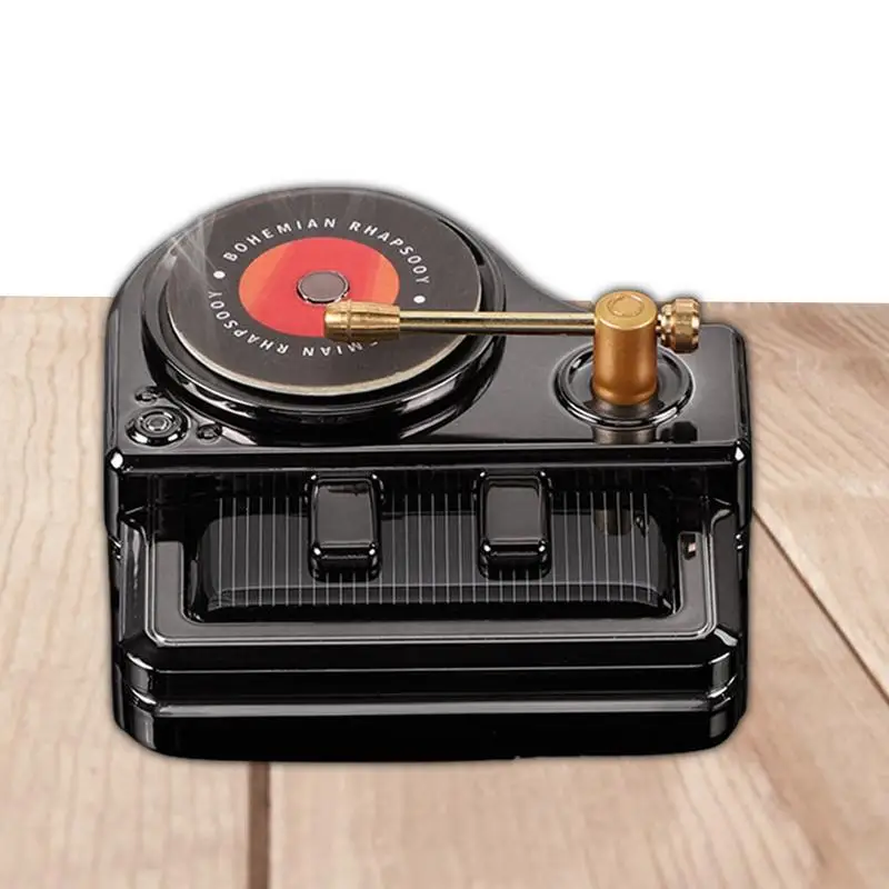 Solar Energy Air Freshener Car Car Air Fresheners Dashboard Ornament Solar Energy Rotating Piano & Record Player Shape Car