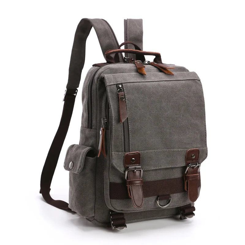 

New Fashion Canvas Backpack Outdoor Travel Cross-body Cchest Bag For Men And Women
