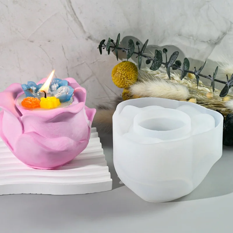 Роза подсвечник силиконовая форма Сделай Сам Креативный цветочный ручной работы