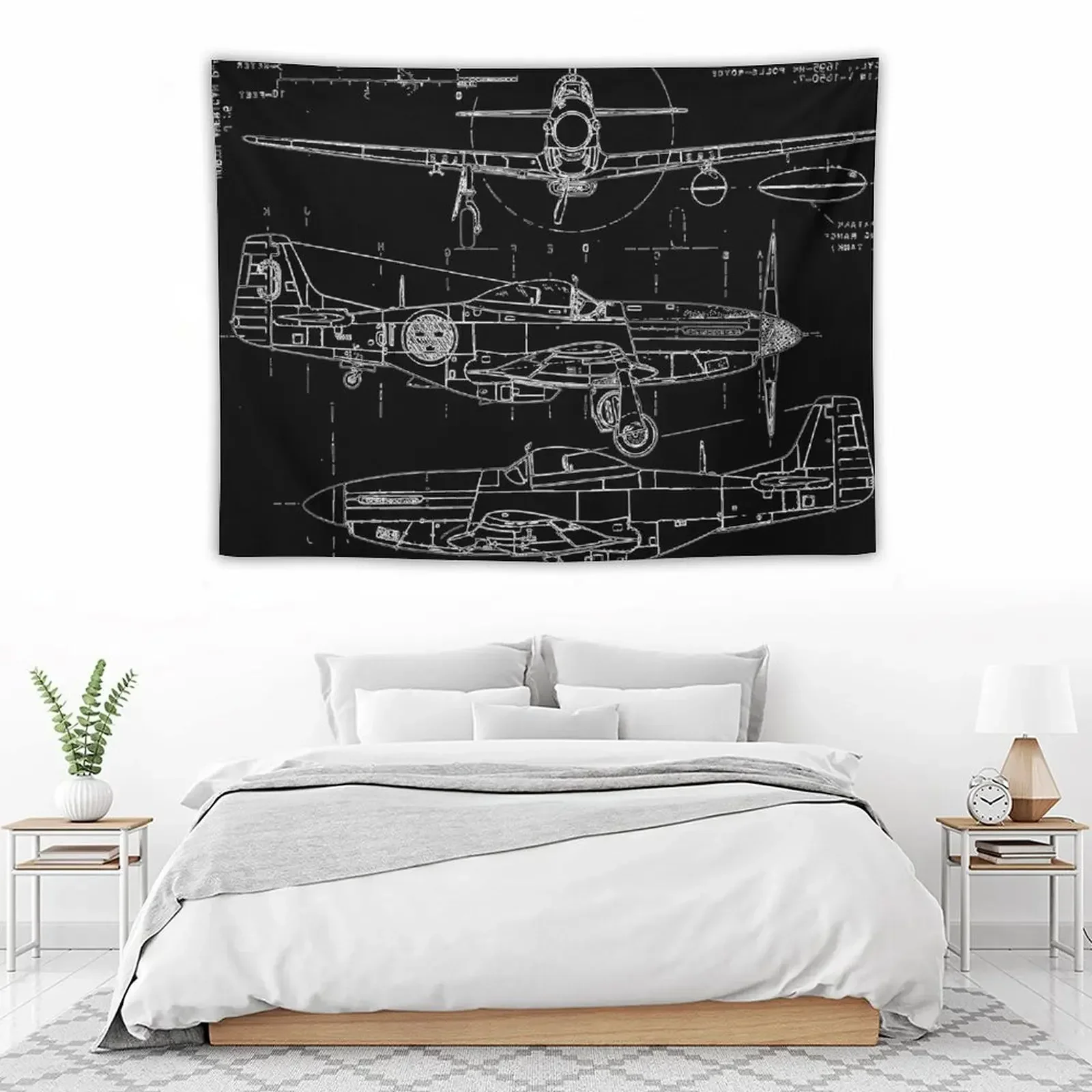 P-51 Concept Blueprints гобелен вещи в комнату украшение дома декоративная настенная