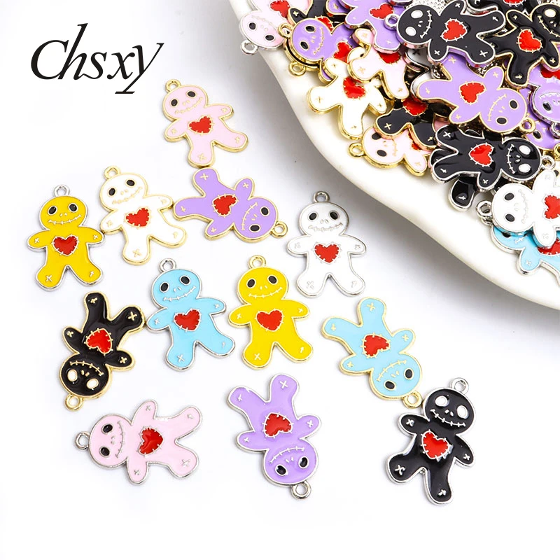 

10pcs Gingerbread Man Enamel Charms Candy-colored Christmas Decoration Pendant DIY Findings For Making Jewlery Accessories Craft