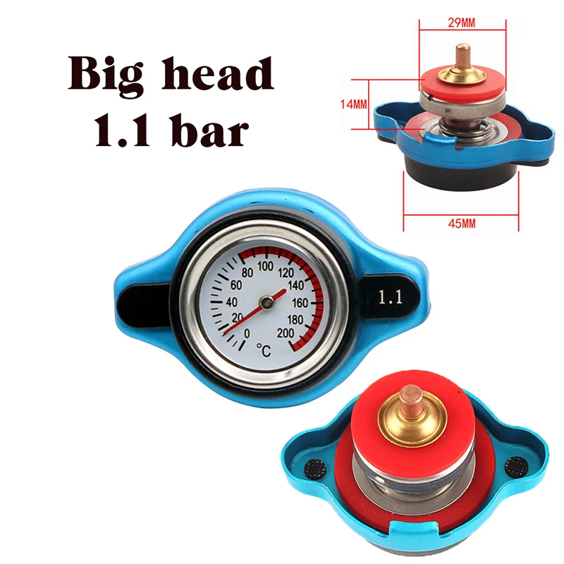 Термокрышка радиатора для гоночных автомобилей и мотоциклов, крышка резервуара, датчик температуры воды с полезным безопасным обслуживанием 0,9 бар/1,1 бар/1,3 бар