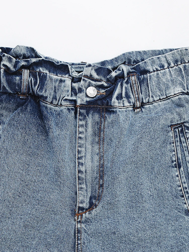 PAILETE Women 2023 fashion with pockets denim shorts vintage high waist zipper fly female short pants mujer