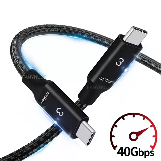 

40Gbps Cable With Thunderbolt4 USB4 USB C Cable For M1 Macbook 8K 4K@60Hz Video Multifunction Thunderbolt 3 Cable