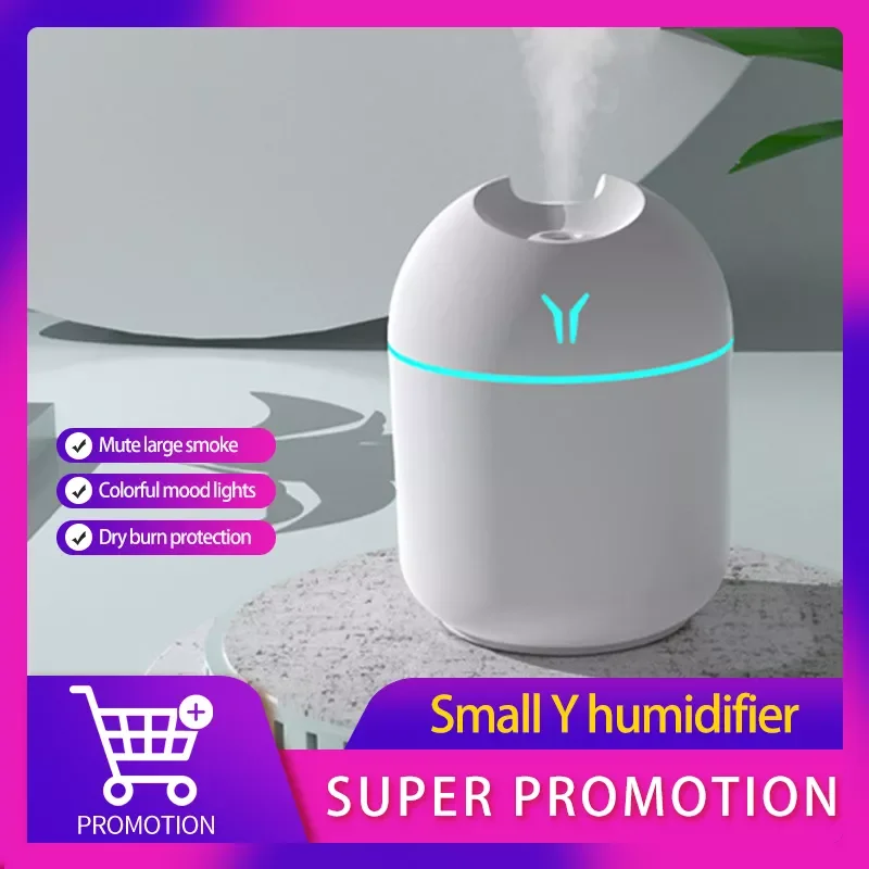 

NEW2023 250ML Mini Ultrasonic Air Humidifier Romantic Light USB Essential Oil Diffuser Car Purifier Aroma Anion Mist Maker With