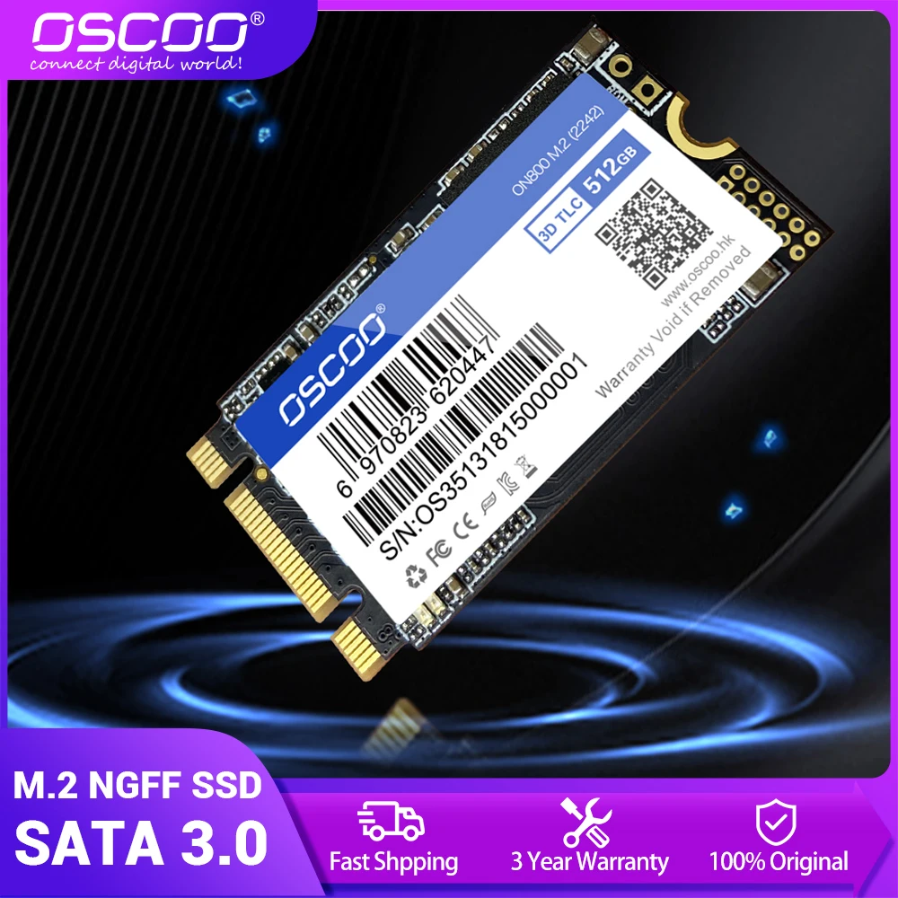 

OSCOO SSD M.2 2242 Hard Drive Disco Duro SSD SATA NGFF 128GB 256GB 512GB 1TB Original MLC Flash