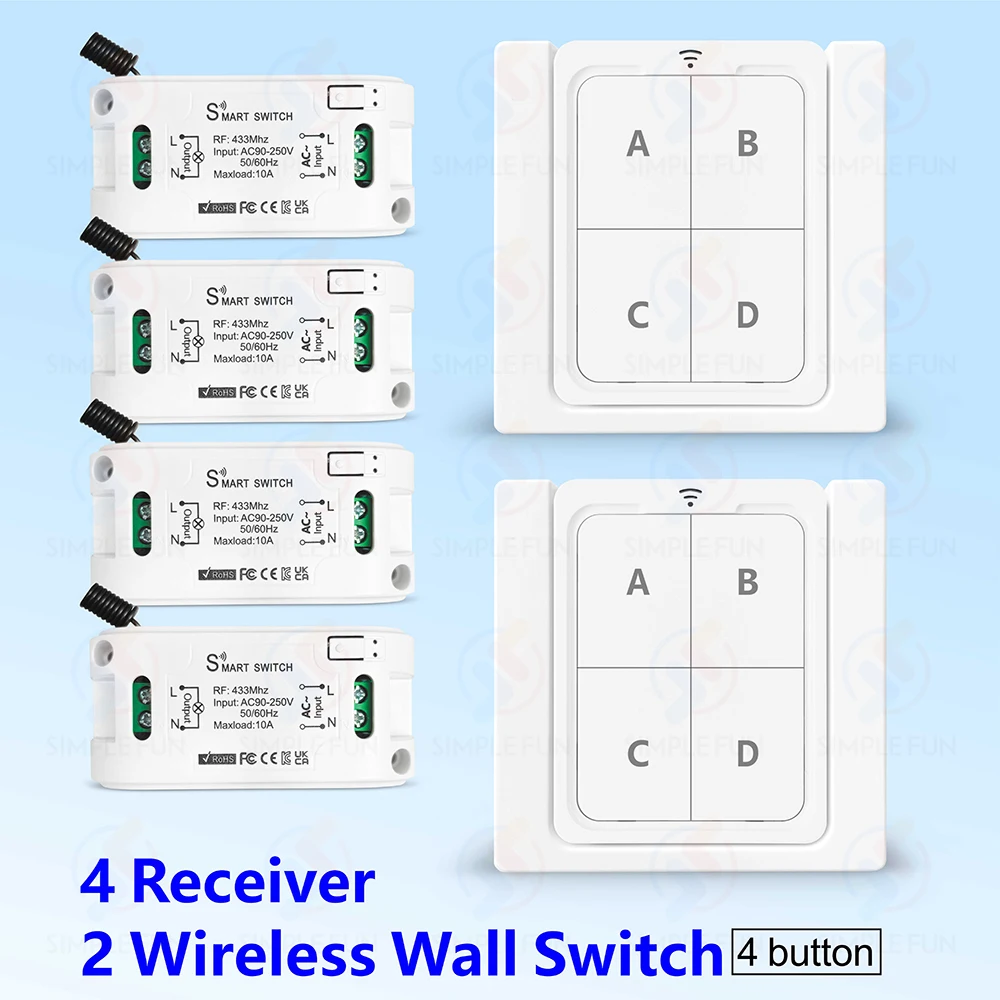 

Беспроводной пульт дистанционного управления SLMPLEFUN 433МГц