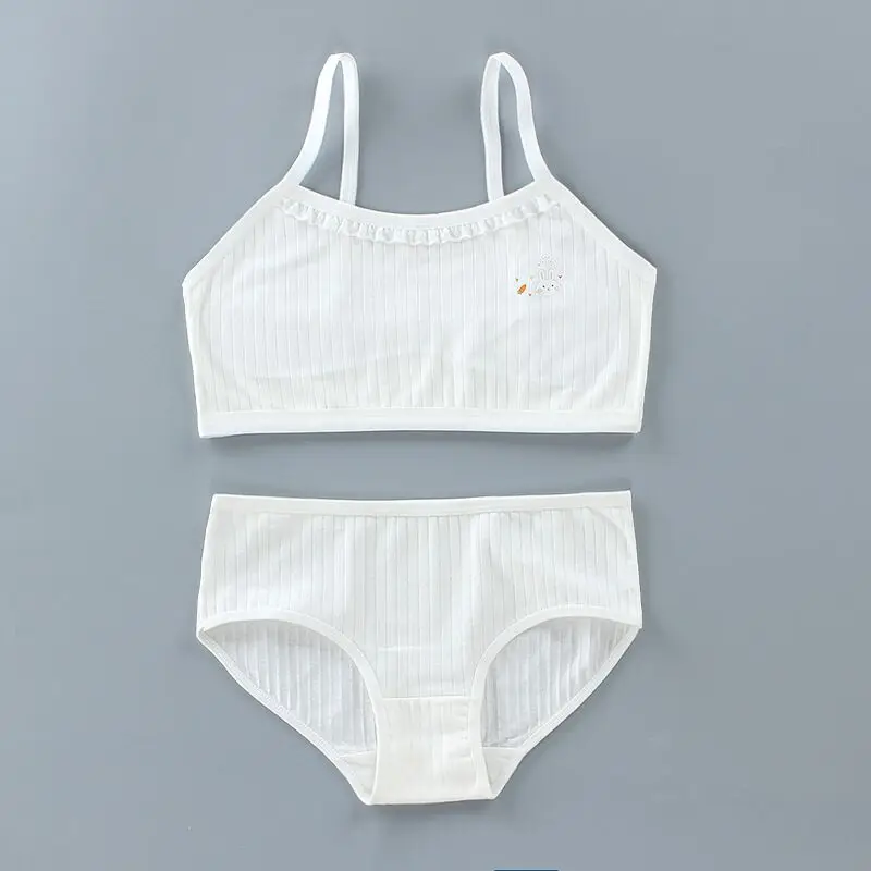 

Комплект нижнего белья для девочек-подростков, бюстгальтер с принтом «Улыбка» и трусики, комплект из 2 предметов, на возраст от 8 до 14 лет