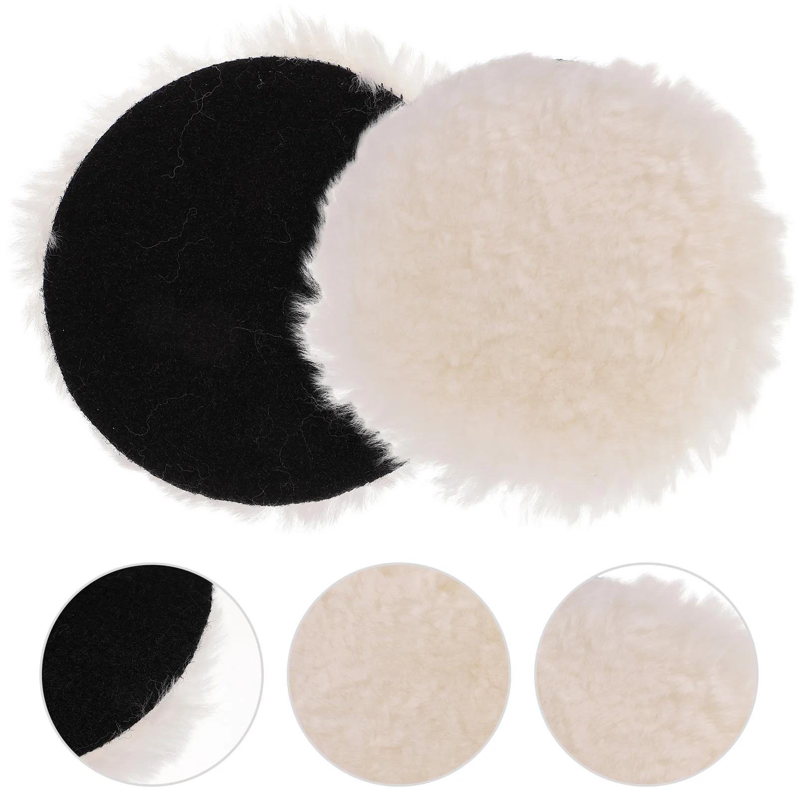 

2 Pcs Buffer Pads Car Detailing Washing Non Scratch Stuff Polishing Wool Cleaning Supplies