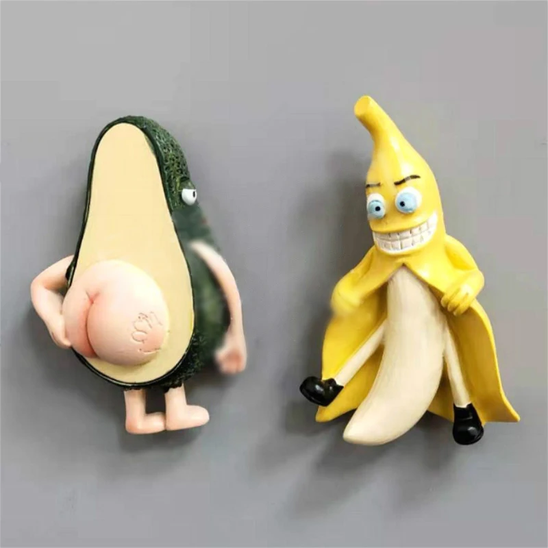 Cute Refrigerator Magnets Fruit Banana And Avocado Funny Magnets For Fridge Whiteboards Home Decoration Cartoon Stickers