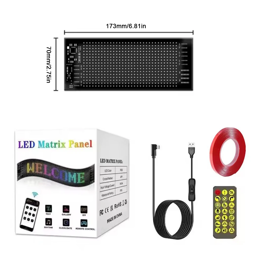 

1 комплект, светодиодная пиксельная панель Devil Eye для автомобиля, грузовика, пульт дистанционного управления, прокрутка, доска объявлений, программируемый гибкий светодиодный дисплей, мягкий Scr