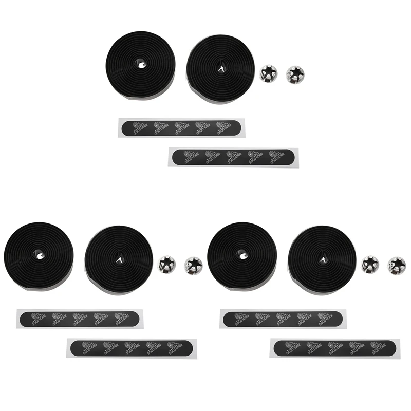 

Hot AD-PROMEND 3X Road Bikes Handlebar Tape Black Mesh Design Non-Slip Waterproof Bartape Soft EVA Sponge Leather Tape Black 75G