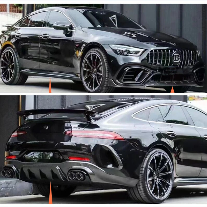 

For Mercedes Benz AMG GT63 GT63S 4-Door 2019-2023 Real Dry Carbon Front Lip Rear Diffuser Bumper Body Side Skirt Kit Spoiler