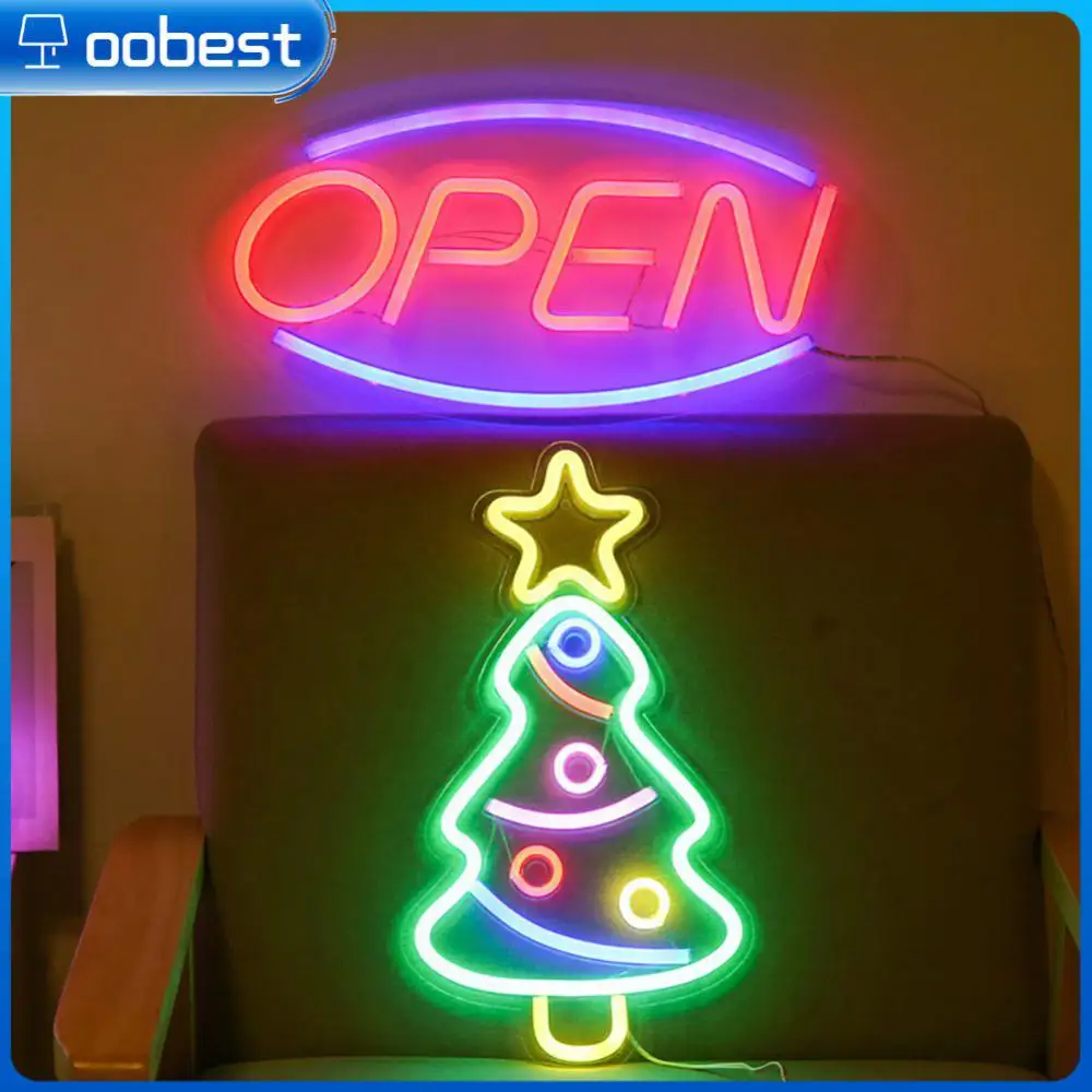 

Christmas Tree Neon Light Signs USB Powered LED Neon Lights Christmas Festival Decoration Ornaments Holiday Lights Wall Decor