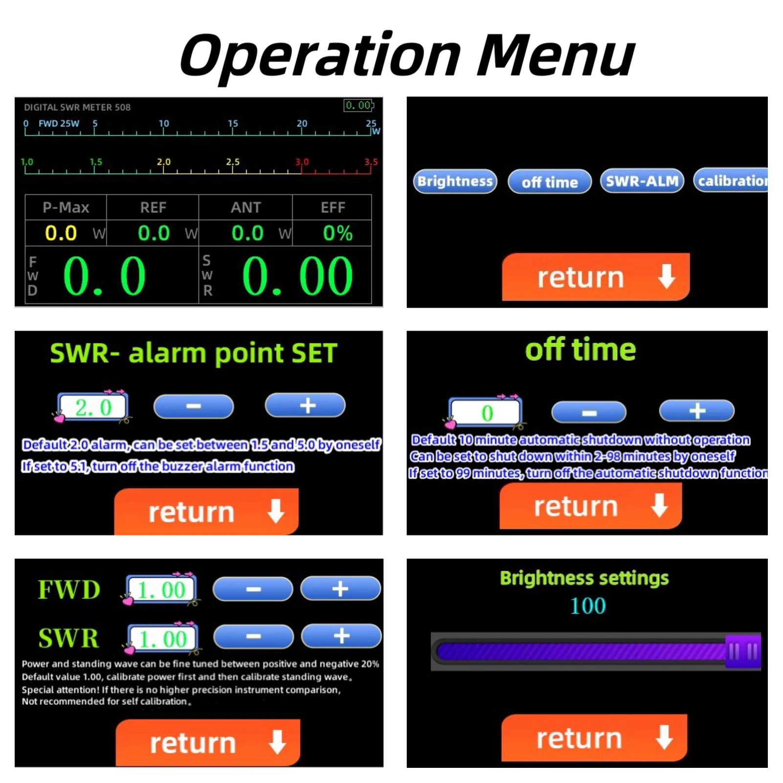 Мощный Цифровой Счетчик Swr 200 Вт С Частотой 1 8–54 Мгц Цветной Ips-дисплей 4 3-дюймовая