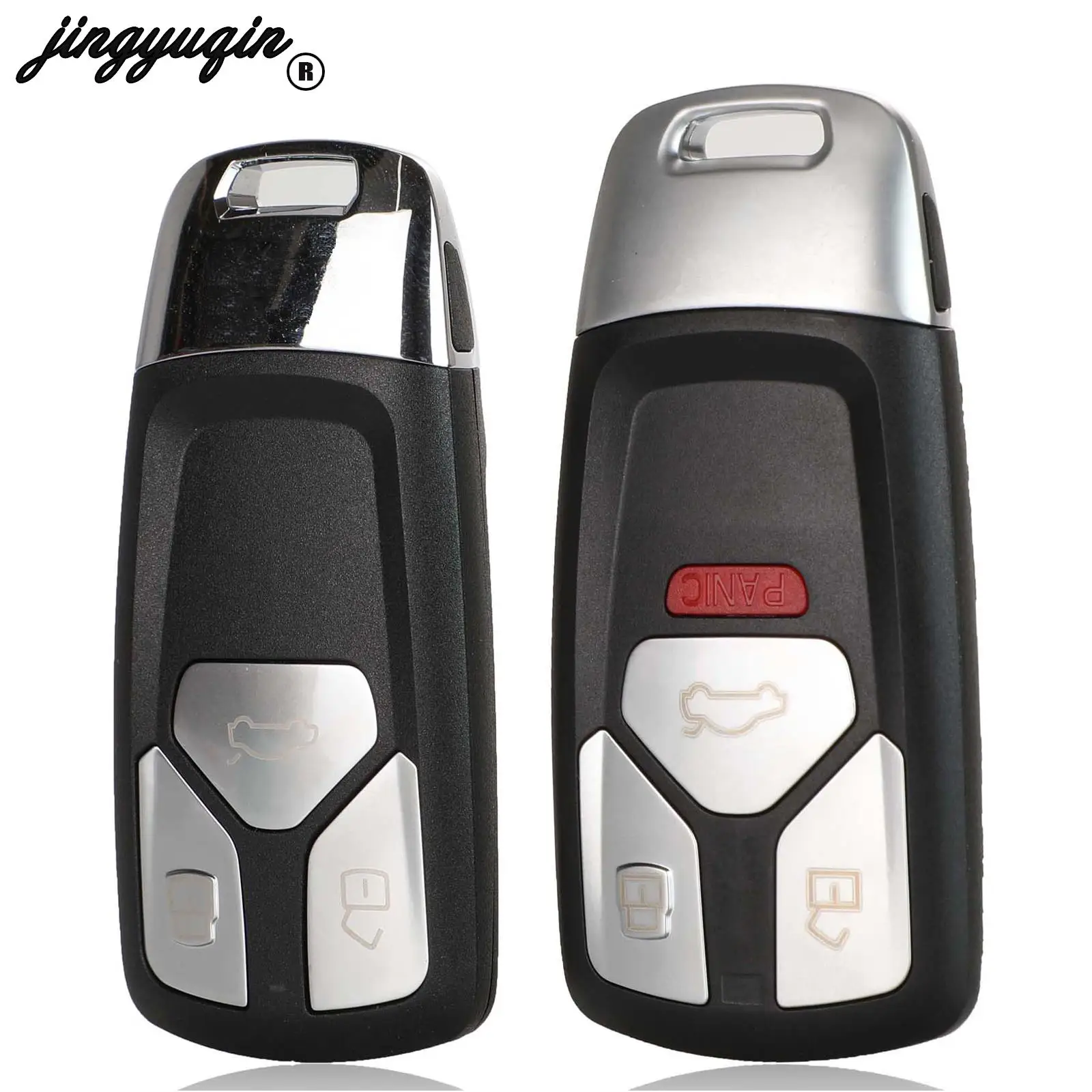 

Jingyuqin 3/4 кнопки для Audi A4 New A4L A5 A6L QT S5 S7 Q7 T Интеллектуальный Автомобильный ключ дистанционного управления чехол Shell, необработанное лезвие
