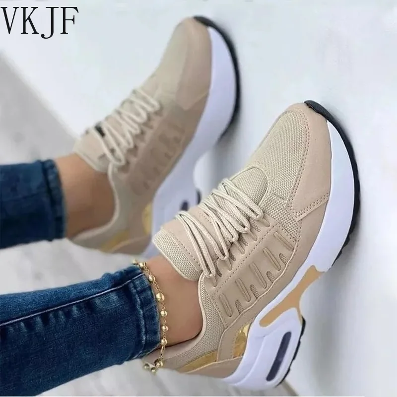 

2022 New Women's Shoes Thick-soled Heightening Women's Shoes Casual Sneakers Women Soft-soled Platform Shoes Large Size 35-43